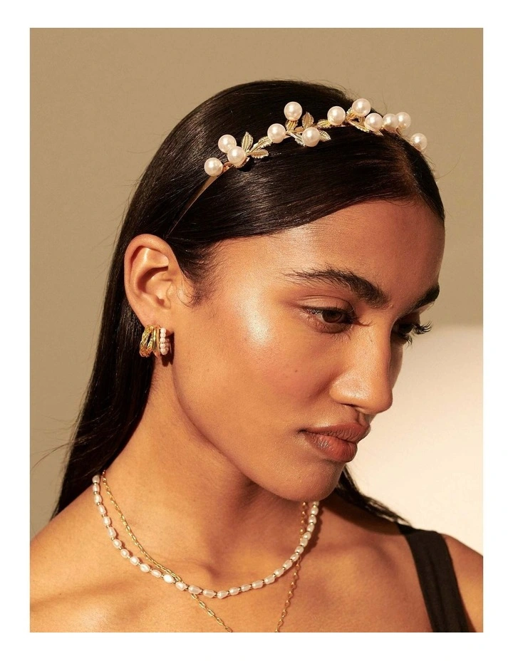 Tiana Pearl Leaf Statement Headband image 5