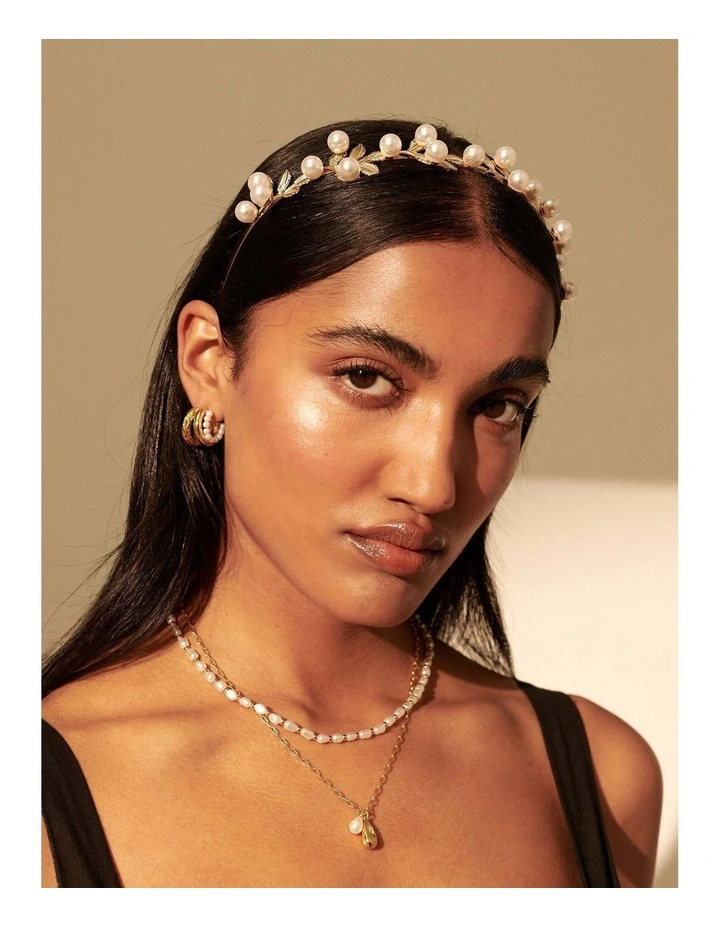 Tiana Pearl Leaf Statement Headband image 6