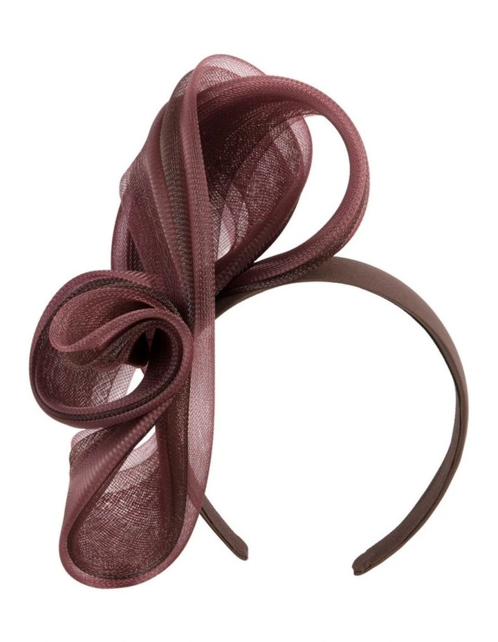 Wine & brown crinoline bow fascinator by Fillies Collection S327WBR image 1