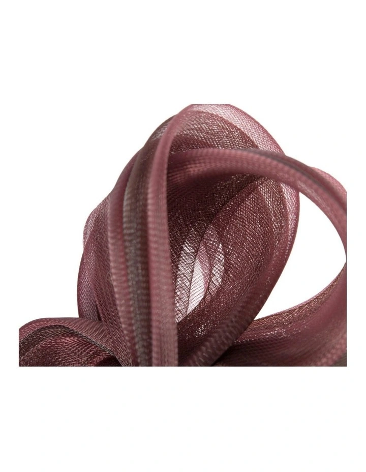 Wine & brown crinoline bow fascinator by Fillies Collection S327WBR image 2