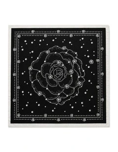 Aster Patterned Head Scarf - Black