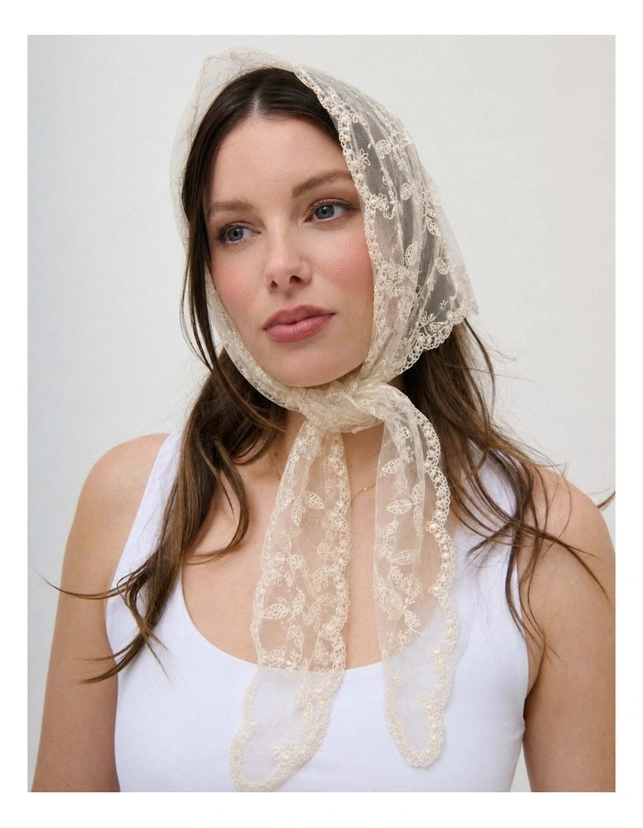 Citta Lace Head Scarf - Cream image 1