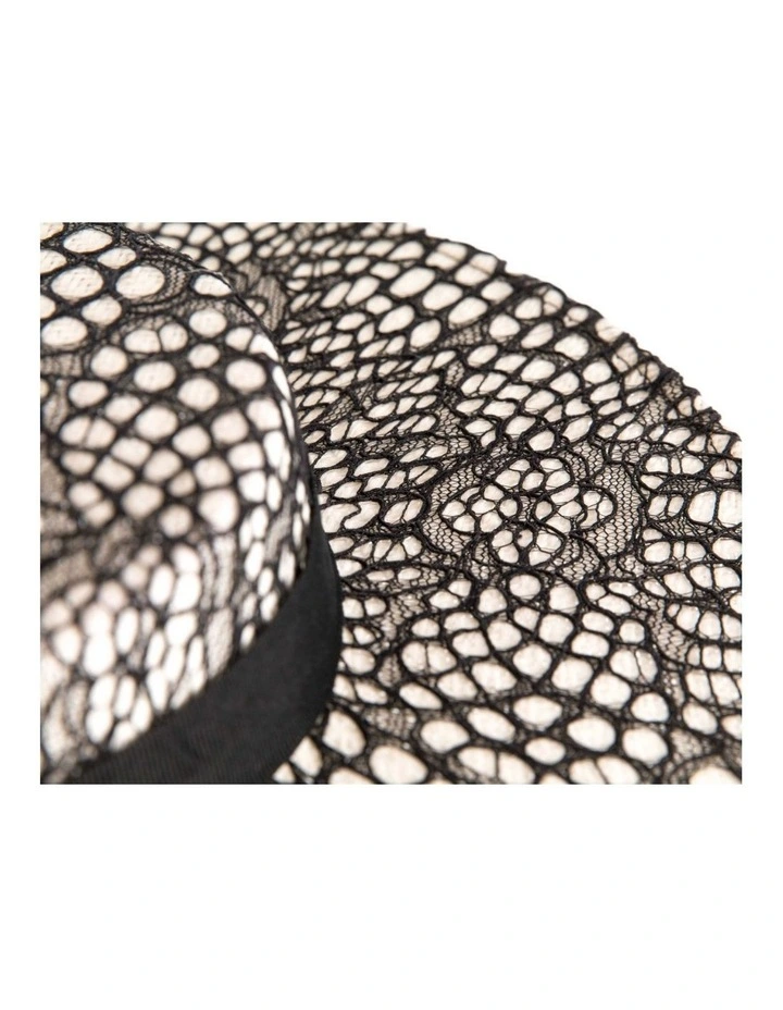 White & Black Lace Boater Hat by Max Alexander Designed in Australia MA943_AWB image 4