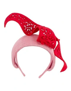 Bespoke pink & red racing fascinator by Fillies Collection S346PIR