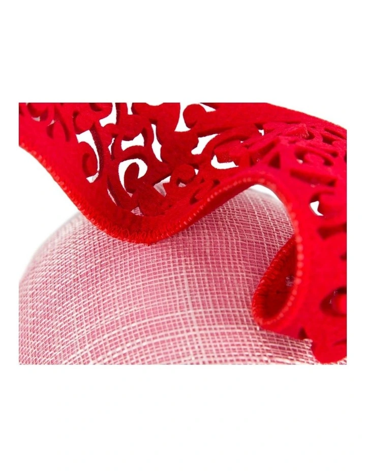 Bespoke pink & red racing fascinator by Fillies Collection S346PIR image 2