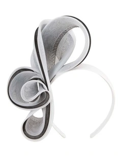 White & Black crinoline bow fascinator by Fillies Collection S327WB