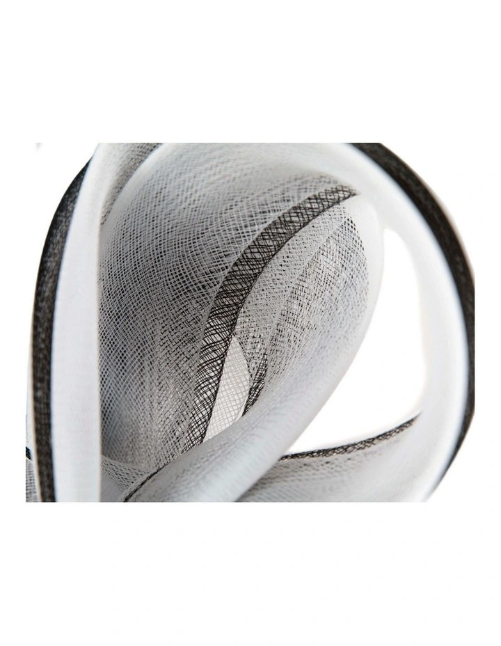 White & Black crinoline bow fascinator by Fillies Collection S327WB image 2