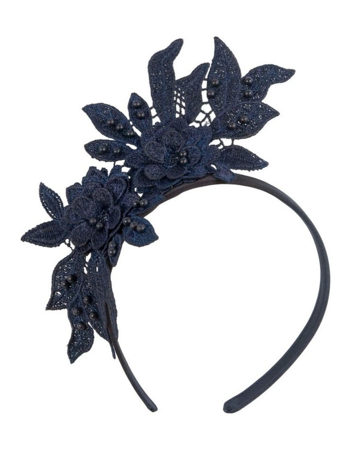 Navy Lace Floral Headband by Max Alexander MA1019N image 1