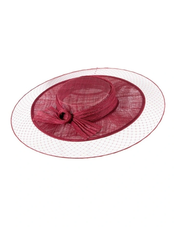 Wine Sinamay Boater Hat by Max Alexander MA1004WN image 1