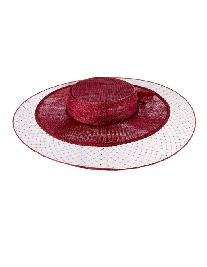 Wine Sinamay Boater Hat by Max Alexander MA1004WN image 4