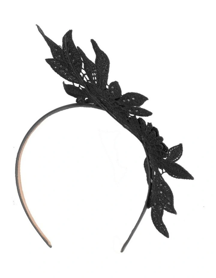 Black Lace Floral Headband by Max Alexander MA1019B image 3
