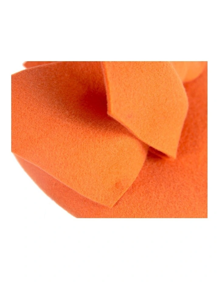 Orange felt winter racing pillbox fascinator J434OR image 4