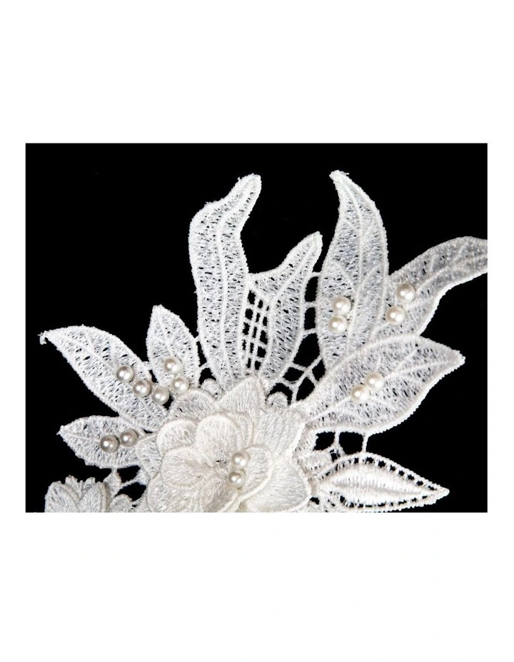 White Lace Floral Headband by Max Alexander MA1019WHT image 2