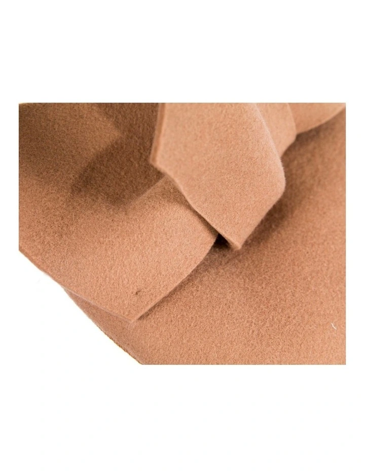 Beige felt winter racing pillbox fascinator J434BE image 4