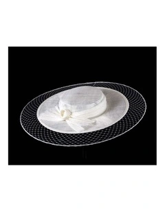 White Sinamay Boater Hat by Max Alexander MA1004WHT
