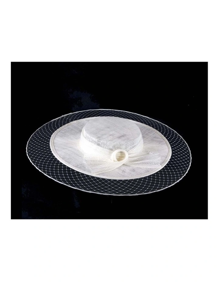 White Sinamay Boater Hat by Max Alexander MA1004WHT image 3