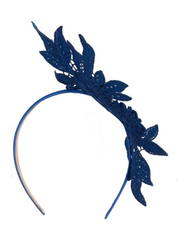 Royal Blue Lace Floral Headband by Max Alexander MA1019RB image 3