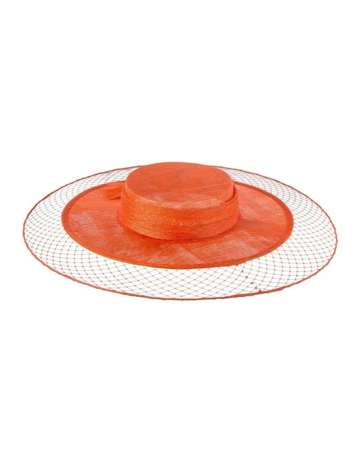 Orange Sinamay Boater Hat by Max Alexander MA1004OR image 2