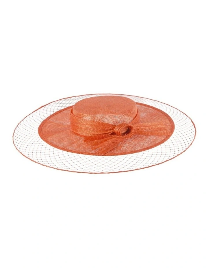 Orange Sinamay Boater Hat by Max Alexander MA1004OR image 3