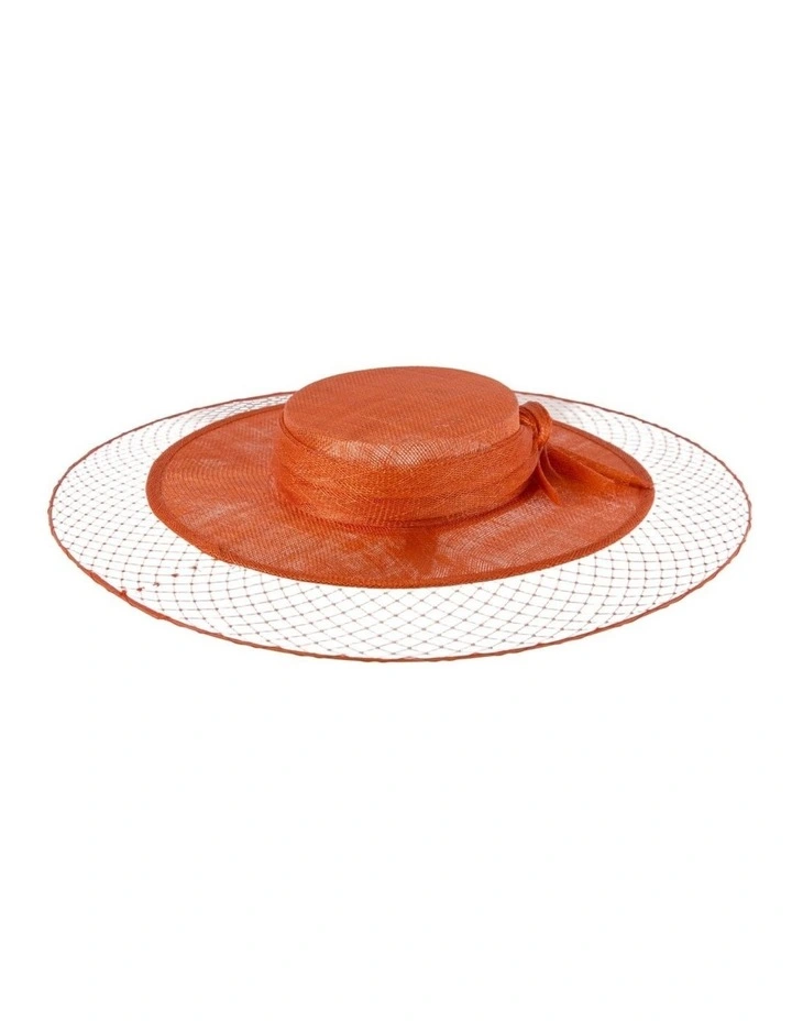 Orange Sinamay Boater Hat by Max Alexander MA1004OR image 5