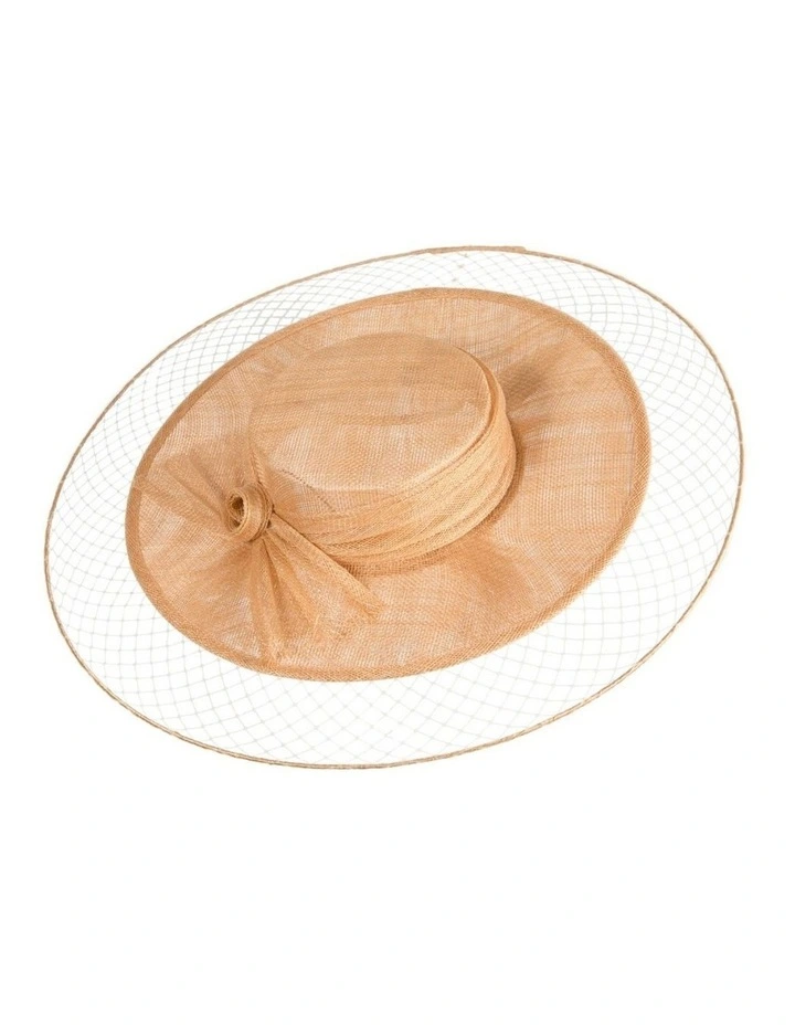 Gold Sinamay Boater Hat by Max Alexander MA1004GLD image 1