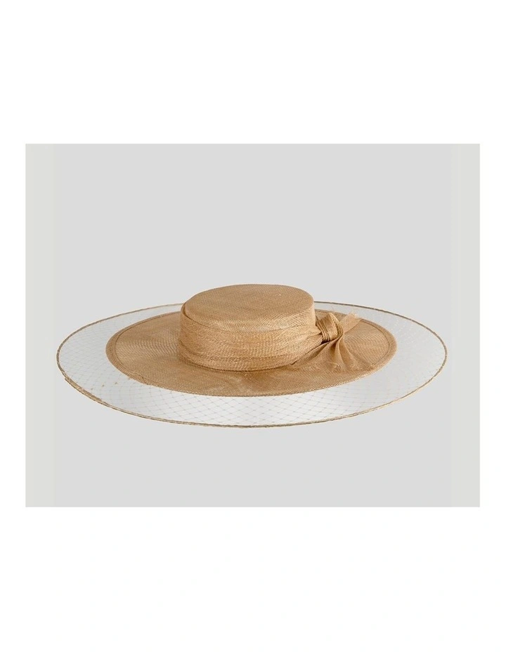 Gold Sinamay Boater Hat by Max Alexander MA1004GLD image 5