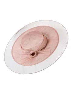 Dusty Pink Sinamay Boater Hat by Max Alexander MA1004DP