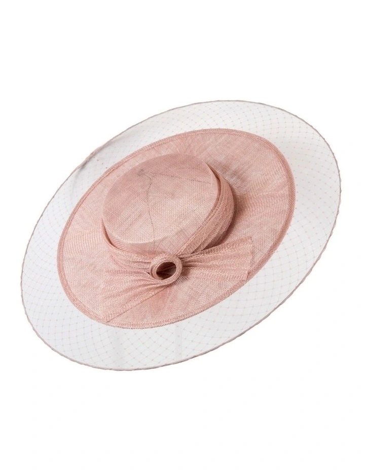 Dusty Pink Sinamay Boater Hat by Max Alexander MA1004DP image 1