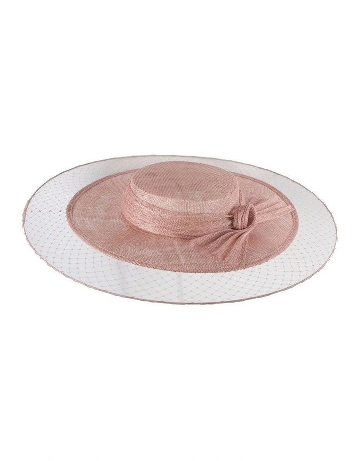 Dusty Pink Sinamay Boater Hat by Max Alexander MA1004DP image 2