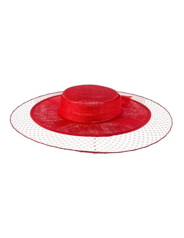 Red Sinamay Boater Hat by Max Alexander MA1004R image 2