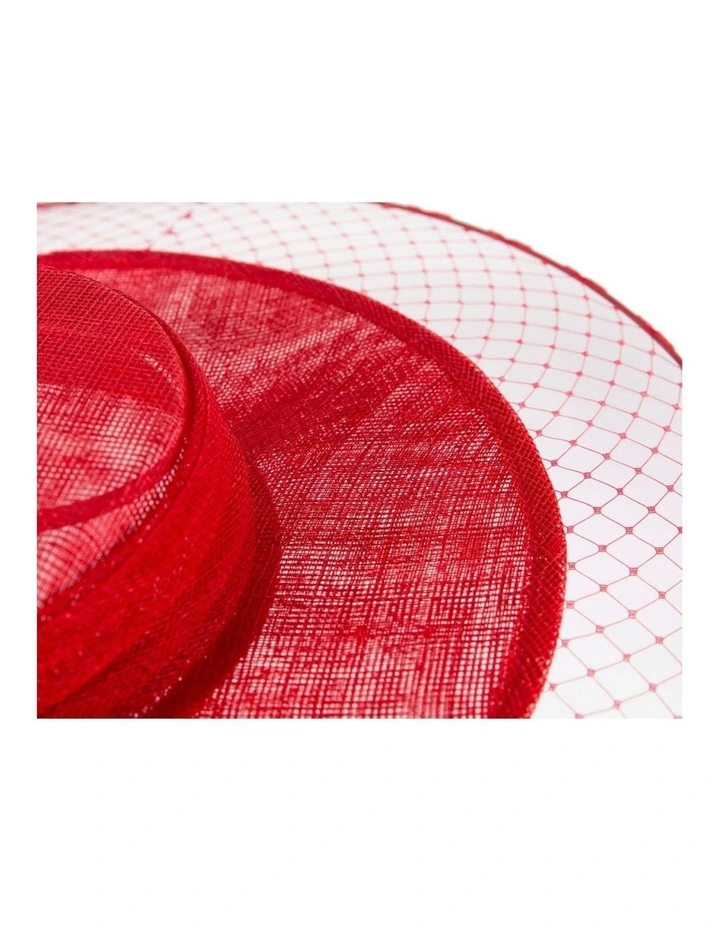Red Sinamay Boater Hat by Max Alexander MA1004R image 4