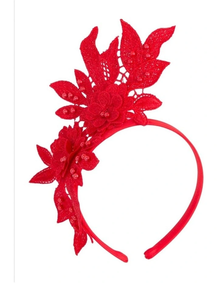 Red Lace Floral Headband by Max Alexander MA1019R image 1