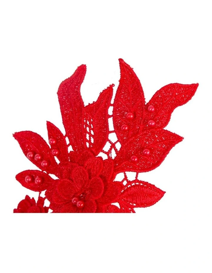 Red Lace Floral Headband by Max Alexander MA1019R image 2