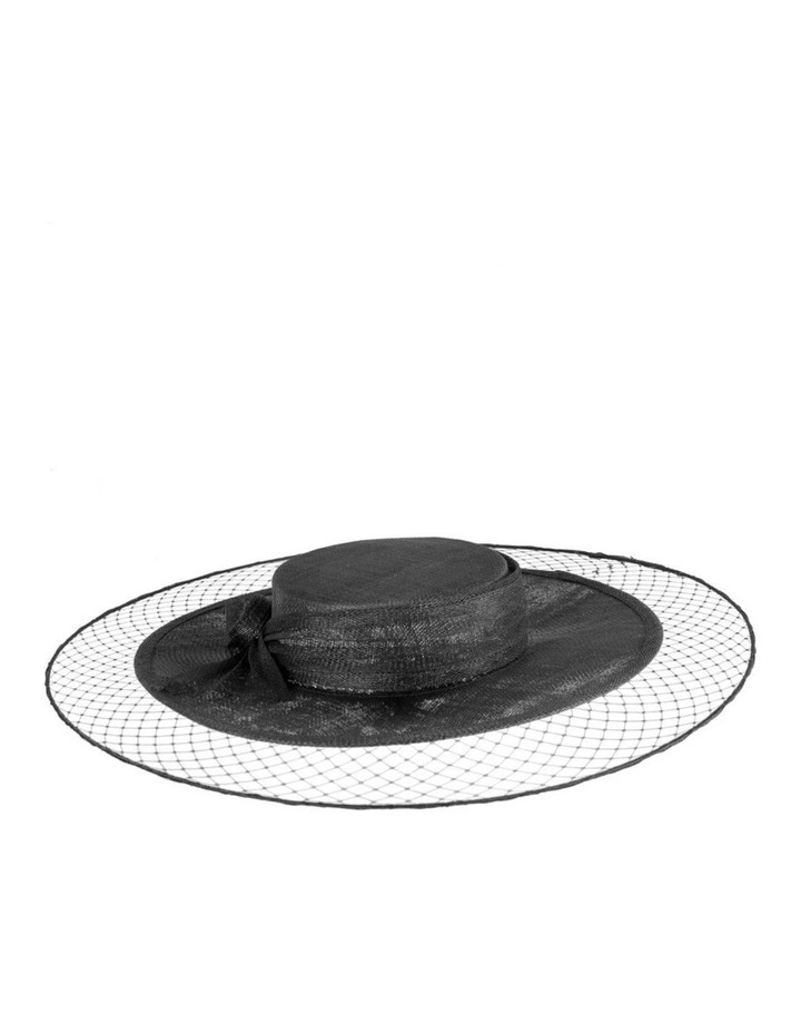 Black Sinamay Boater Hat by Max Alexander MA1004B image 2