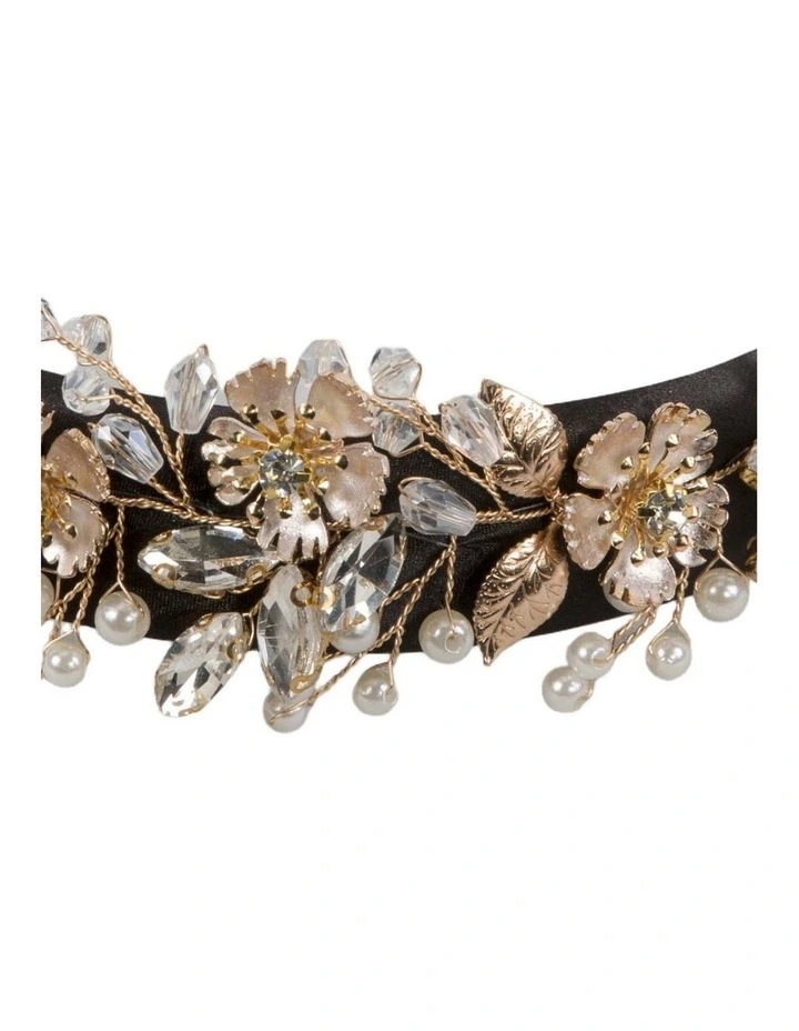 Black & Gold Embellished Headband by Max Alexander MA1025BG image 2