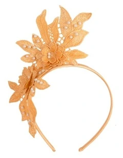 Gold Lace Floral Headband by Max Alexander MA1019GLD