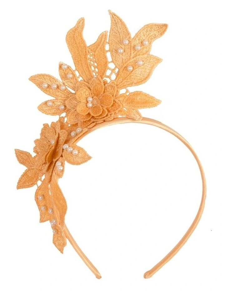 Gold Lace Floral Headband by Max Alexander MA1019GLD image 1