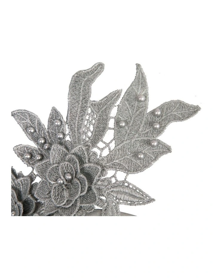 Silver Lace Floral Headband by Max Alexander MA1019S image 2