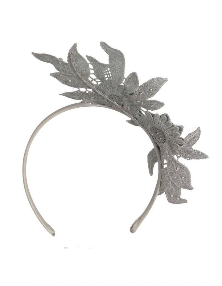 Silver Lace Floral Headband by Max Alexander MA1019S image 3