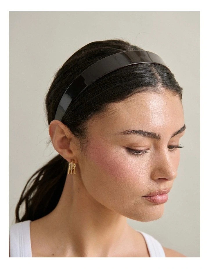 Adina Glossy Resin Headband - Brown image 2