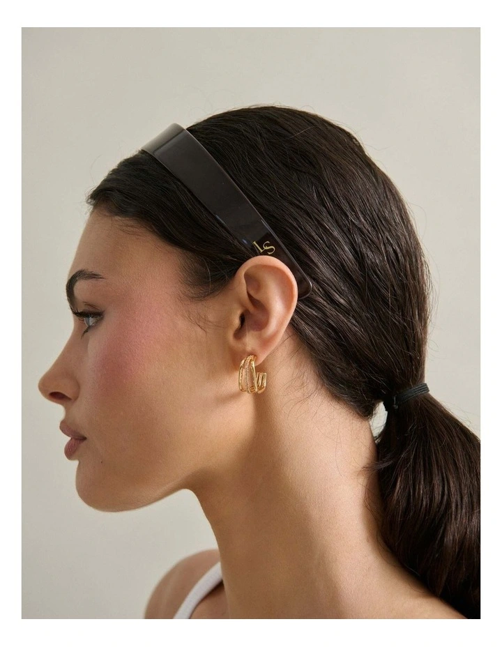 Adina Glossy Resin Headband - Brown image 4
