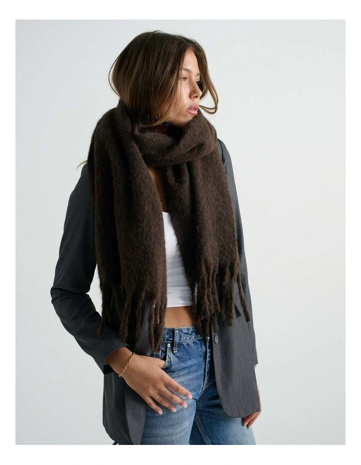 Betty Wool Blend Scarf - Brown image 1
