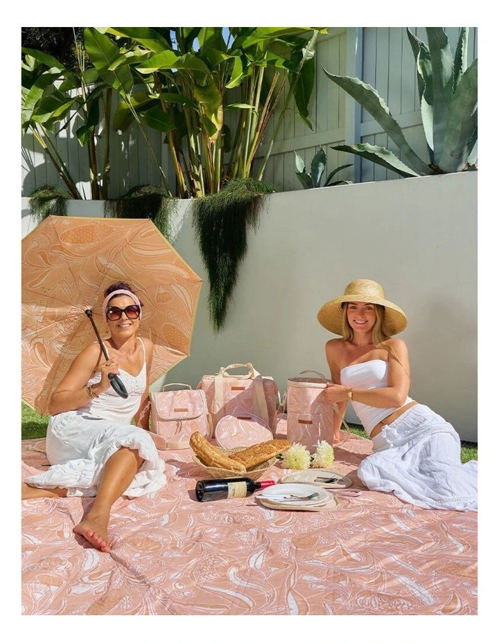 Annabel Trends Reverse Umbrella Auto Open Close C-Shaped Natives Tan 81cm image 2