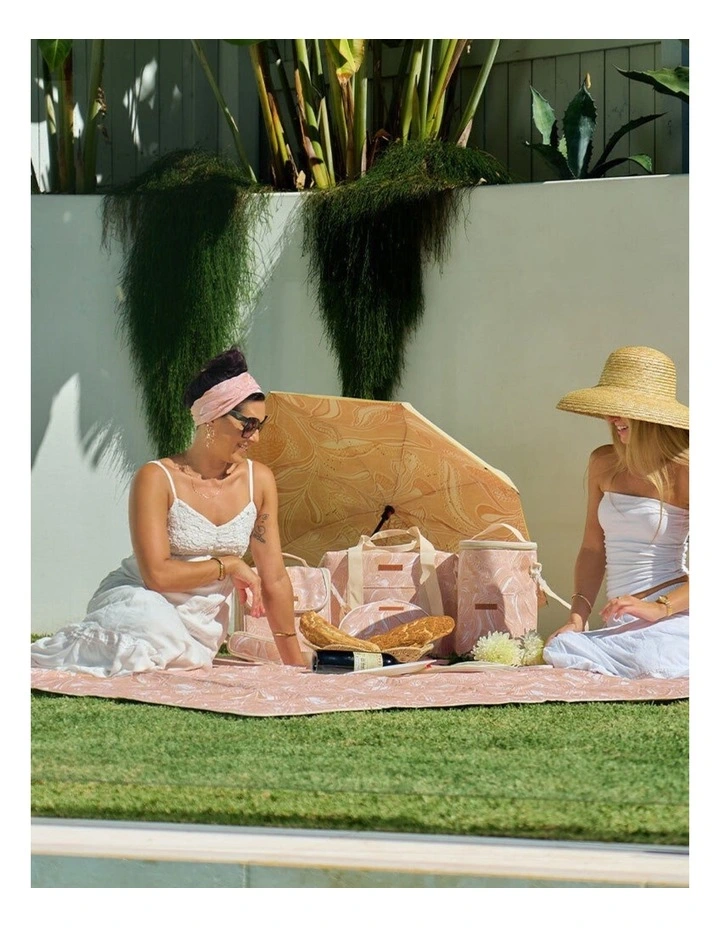 Annabel Trends Reverse Umbrella Auto Open Close C-Shaped Natives Tan 81cm image 3