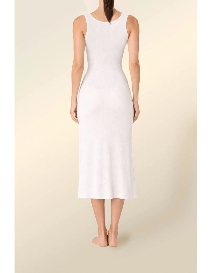 Monique Long Sleeveless Henley Dress in Cream image 2