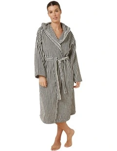 Adriana Terry Towel Robe in Black