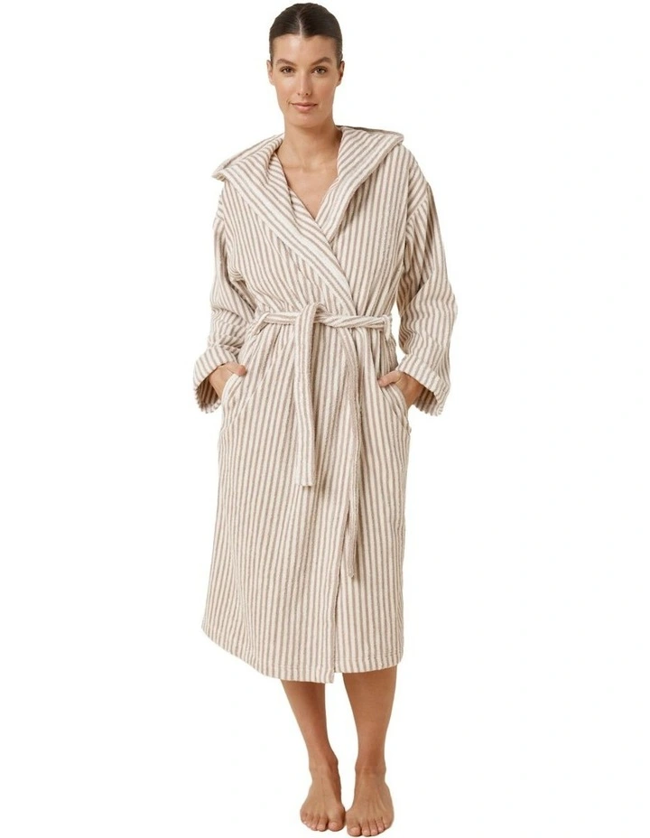 Adriana Terry Towel Robe in Natural image 1