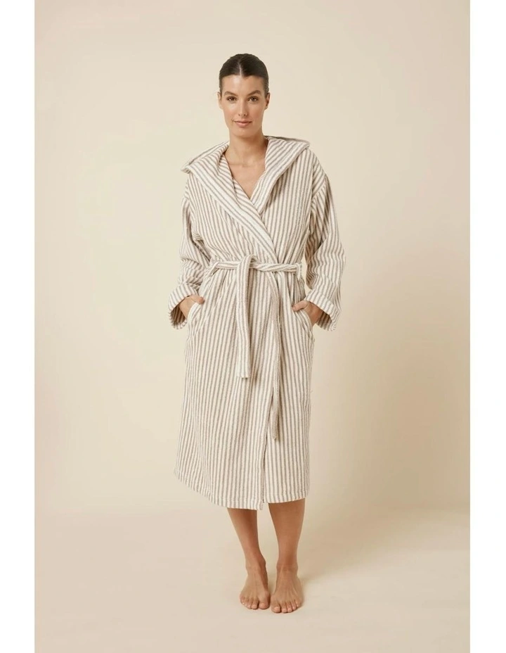 Adriana Terry Towel Robe in Natural image 2