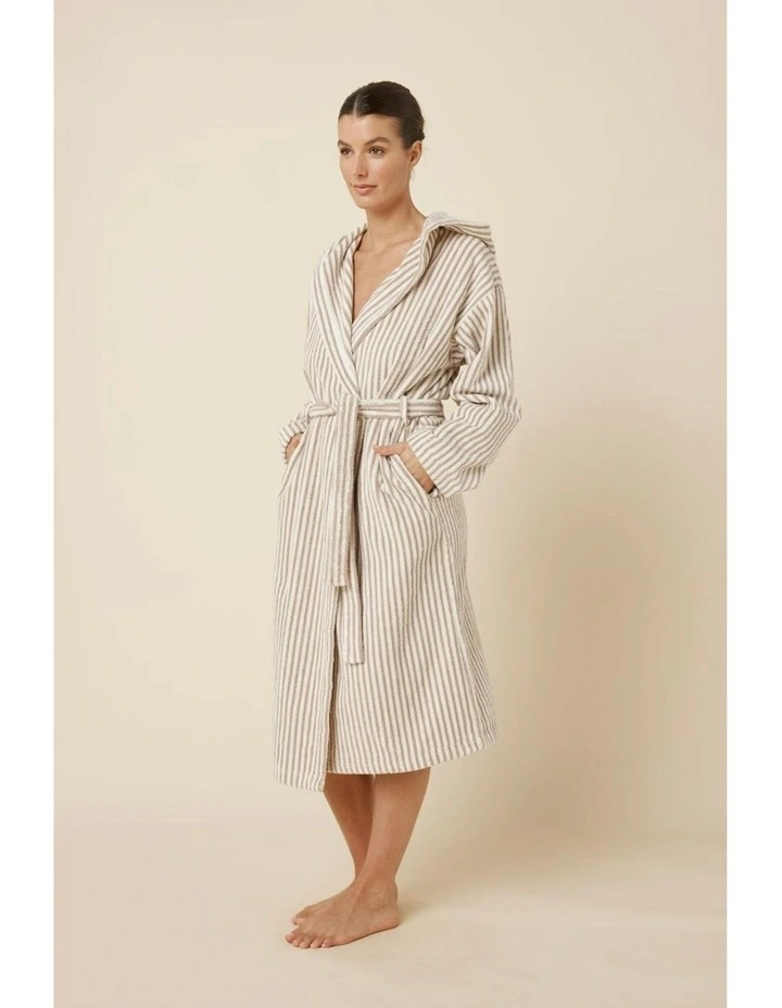 Adriana Terry Towel Robe in Natural image 3