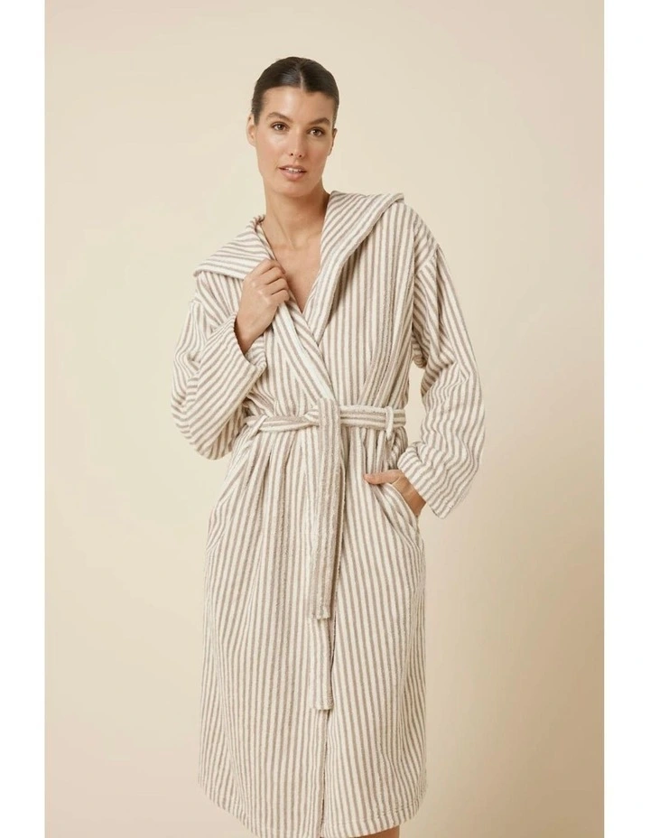 Adriana Terry Towel Robe in Natural image 4